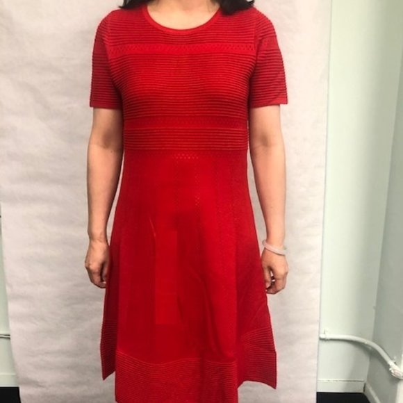 Dream Catcher Dresses & Skirts - COPY - Red short sleeve knit dress